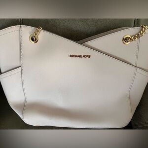 MICHAEL KORS WOMEN'S SHOULDER BAG LARGE JET SET TRAVEL SAFFIANO LEATHER PINK